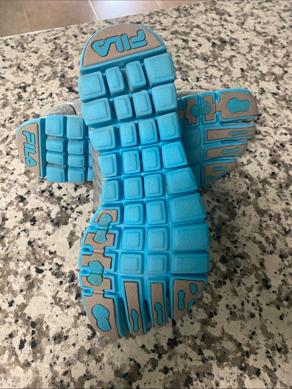 Fila Gray and Teal Five-Toe Athletic Shoes - Picture 7 of 7